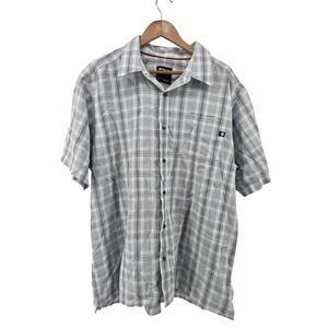 Marmot Plaid Short Sleeve Button Up Shirt Men's XXL 2TG Gray